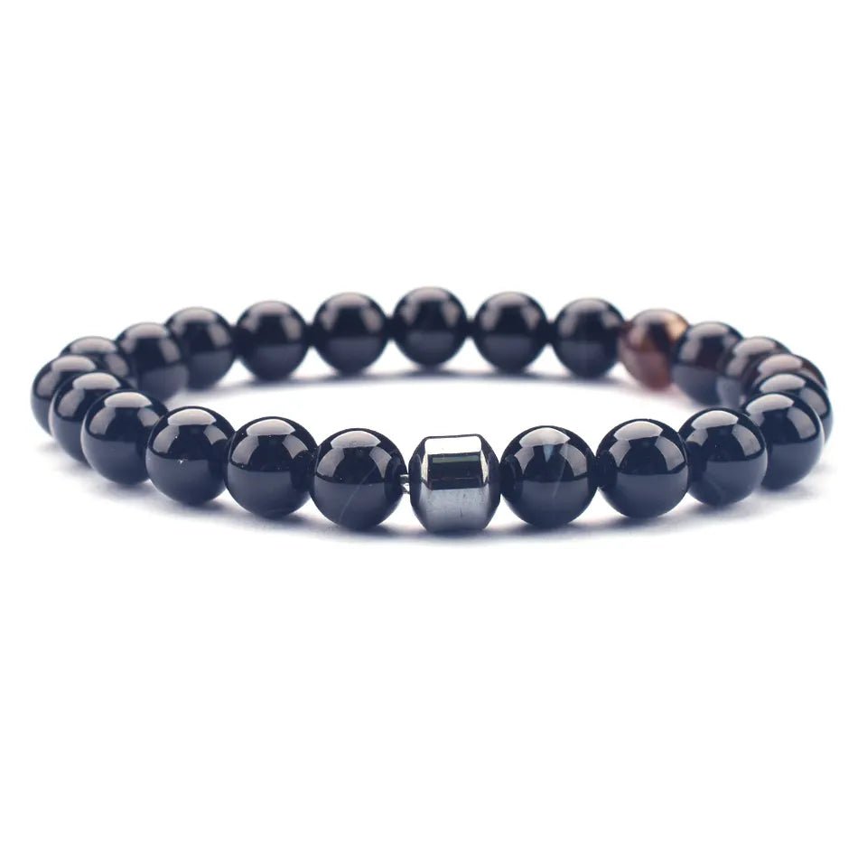 Pärlarmband obsidian färg